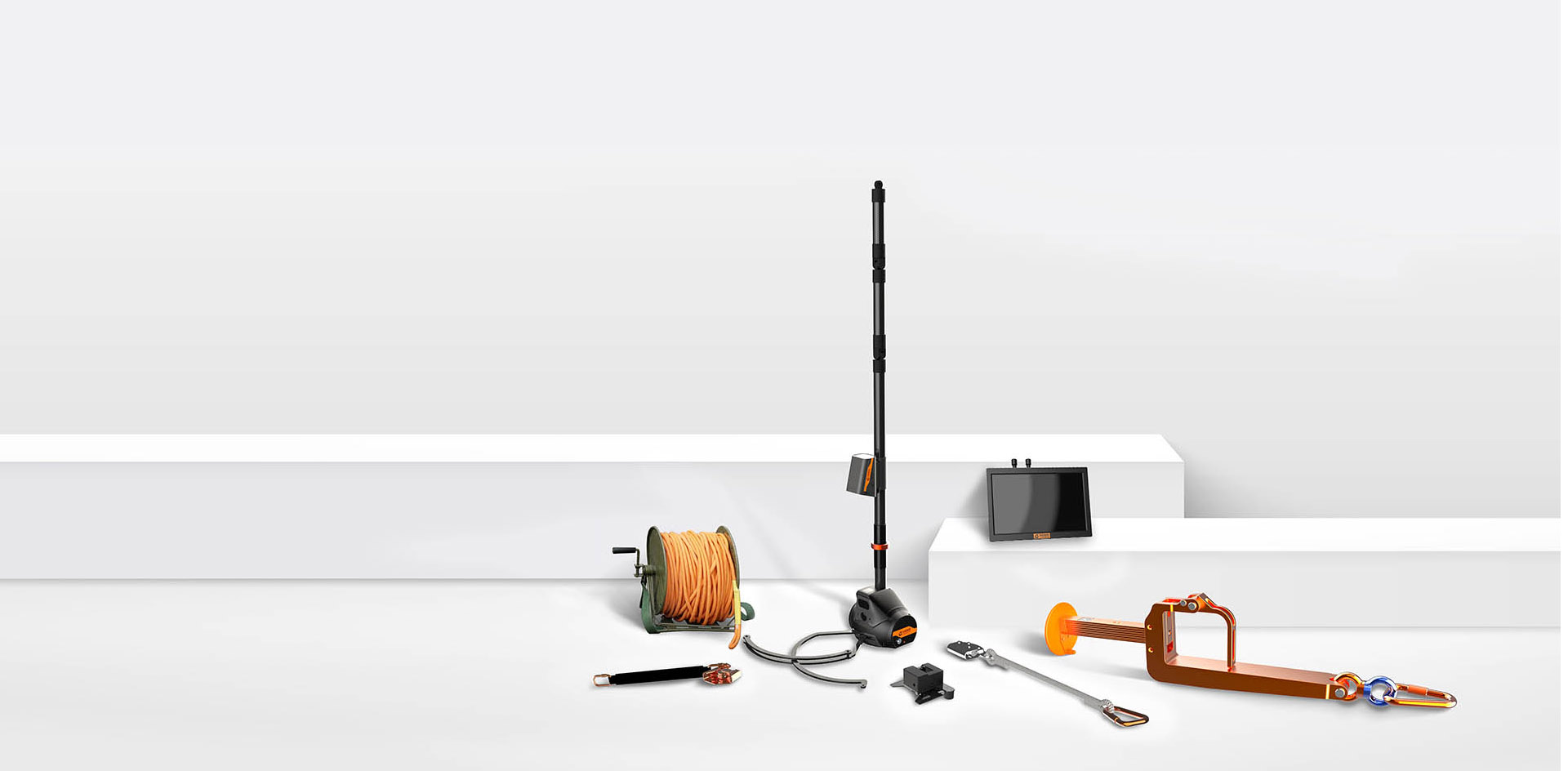 Drone mounted tower climbing anti fall device